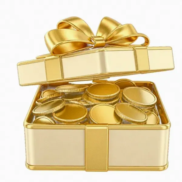 Gift box with coins — Amonbet